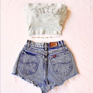Vintage Distressed Denim Jean Shorts 0/XS/24in.